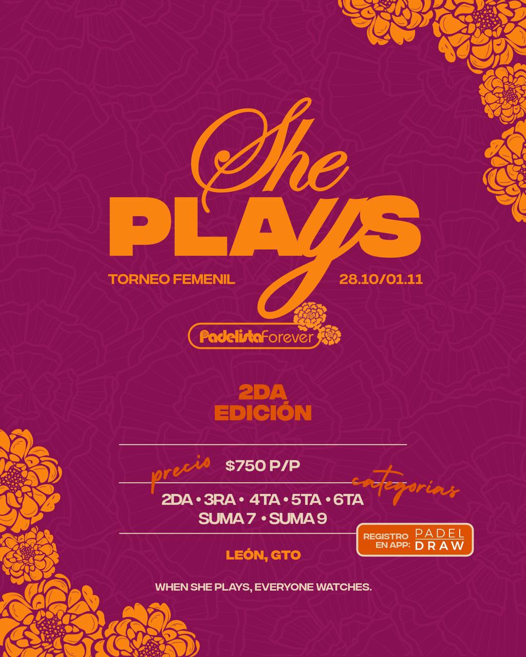SHE PLAYS 2DA EDICION